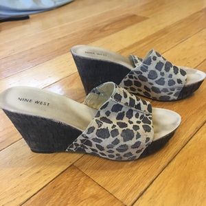 Nine West cheetah printed wedges